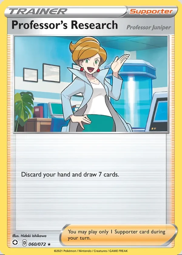 Professor's Research 060/072, Shining Fates English Print with "Play! Pokémon" stamp, card art reference