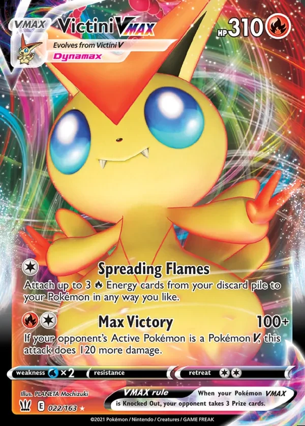 Victini 022/163, Battle Styles English Print with "Play! Pokémon" stamp, card art reference