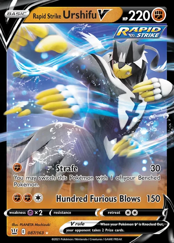 Rapid Strike Urshifu 087/163, Battle Styles English Print with "Play! Pokémon" stamp, card art reference