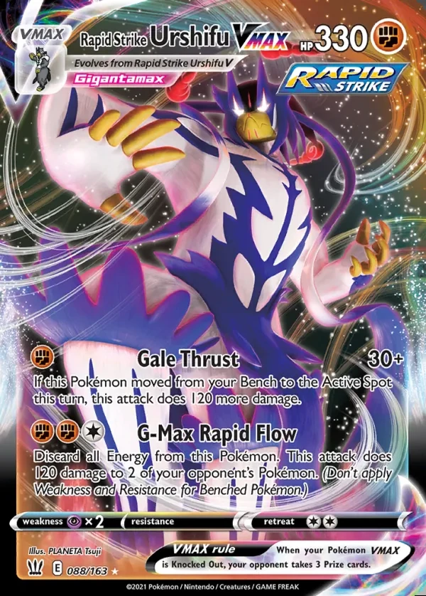 Rapid Strike Urshifu 088/163, Battle Styles English Print with "Play! Pokémon" stamp, card art reference