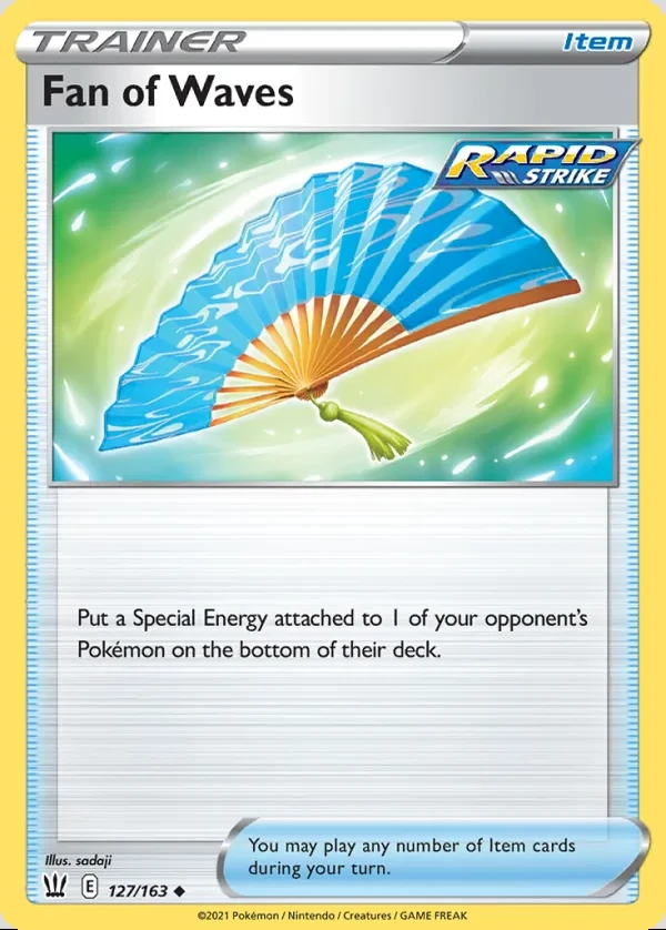 Fan of Waves 127/163, Battle Styles English Print with "Play! Pokémon" stamp, card art reference