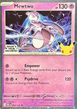 Mewtwo 063/128, Holofoil "What's Your Favorite?" stamp, card art reference