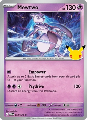Mewtwo 063/128, Holofoil "What's Your Favorite?" stamp, card art reference