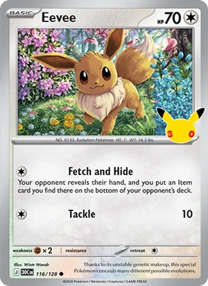 Eevee 116/128, Holofoil, card art reference