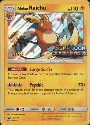 Alolan Raichu Staff Prerelease PSA reference placeholder