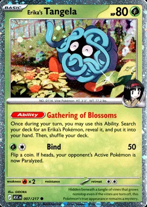 Erika's Tangela 007/217, Cosmos Holofoil, card art reference