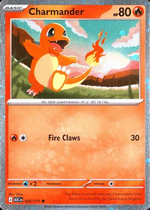 Charmander 020/217, Cosmos Holofoil, card art reference