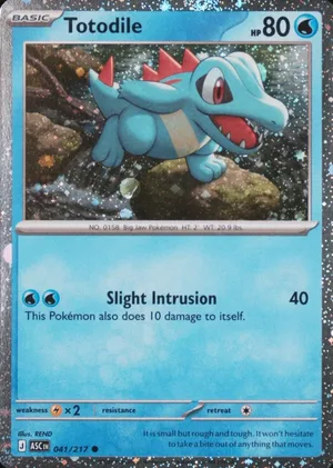 Totodile 041/217, Cosmos Holofoil, card art reference