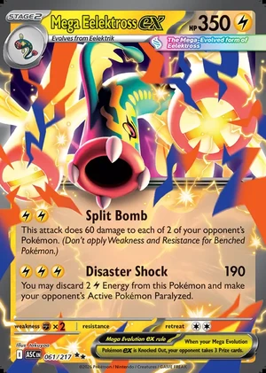 Mega Eelektross 061/217, Print with "Play! Pokémon" stamp, card art reference