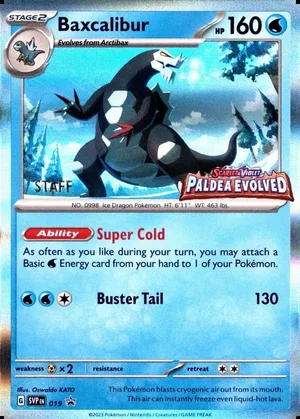 Baxcalibur SVP 019, Staff prerelease, owner-provided image