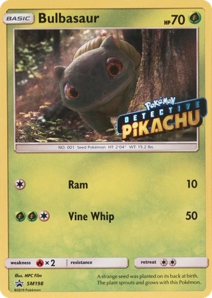 Bulbasaur SM198, Detective Pikachu stamp, owner-provided image