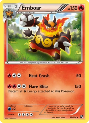 Emboar 19/114, Non Holo, card art reference