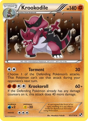 Krookodile 65/114, Cracked Ice Holofoil, card art reference