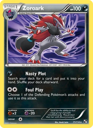 Zoroark 71/114, Cracked Ice Holofoil, card art reference