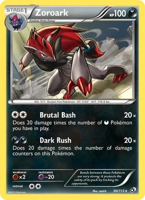 Zoroark 90/113, Non Holo, card art reference