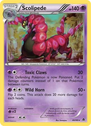 Scolipede 40/98, Cracked Ice Holofoil, card art reference