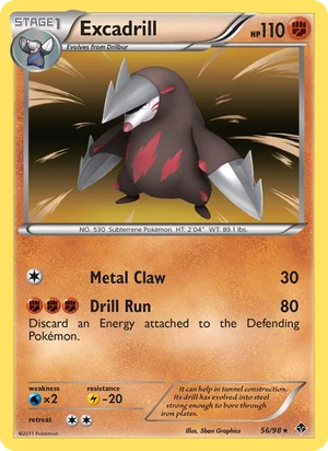 Excadrill 56/98, Cosmos Holofoil, card art reference