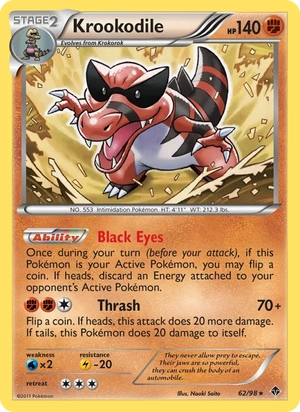 Krookodile 62/98, Cracked Ice Holofoil, card art reference