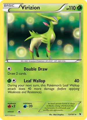 Virizion 13/101, Cosmos Holofoil, card art reference