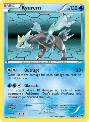 Kyurem 34/101, Cosmos Holofoil, card art reference