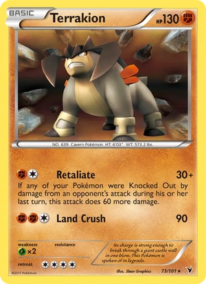 Terrakion 73/101, Cosmos Holofoil, card art reference