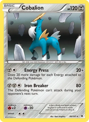 Cobalion 84/101, Cosmos Holofoil, card art reference