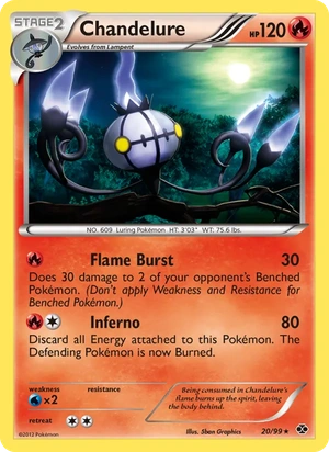 Chandelure 20/99, Non Holo, card art reference