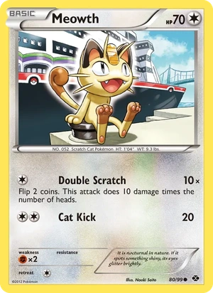 Meowth 80/99, Mirror Reverse Holofoil, card art reference