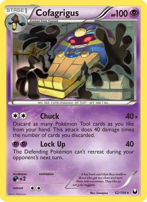 Cofagrigus 52/108, Cracked Ice Holofoil, card art reference