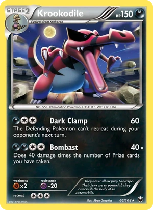 Krookodile 66/108, Non Holo, card art reference