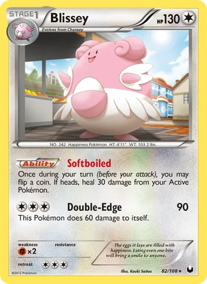 Blissey 82/108, Non Holo, card art reference