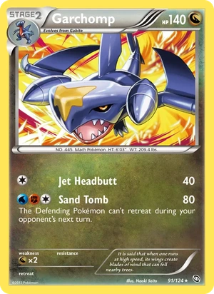 Garchomp 91/124, Cosmos Holofoil, card art reference