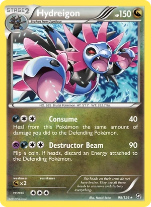 Hydreigon 98/124, Cracked Ice Holofoil, card art reference