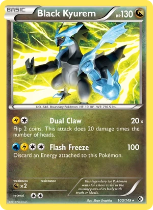Black Kyurem 100/149, Cracked Ice Holofoil, card art reference
