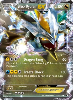 Black Kyurem-EX 101/149, Sheen Holofoil, card art reference