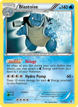 Blastoise 31/149, Non Holo, card art reference