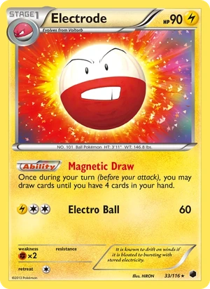 Electrode 33/116, Non Holo, card art reference