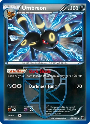 Umbreon 64/116, Non Holo, card art reference
