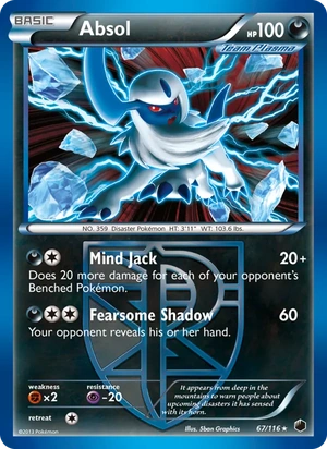 Absol 67/116, Non Holo, card art reference