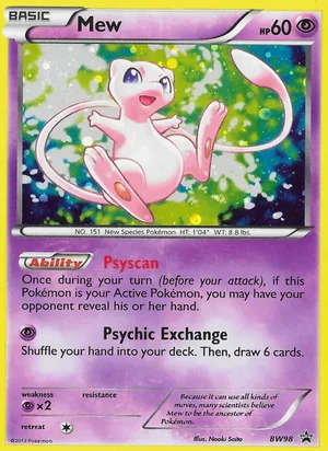 Mew #BW98, BW Black Star Holo, TCGdex reference