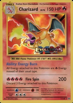 Charizard 11/108, prerelease, owner-provided image