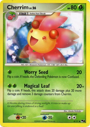 Cherrim 6, Cracked Ice Reverse Holo, Bulbapedia reference scan