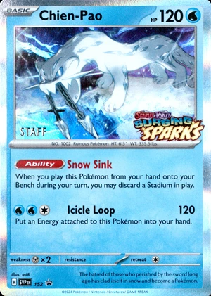 Chien-Pao 152, Surging Sparks Staff Prerelease print, image provided by the catalog owner