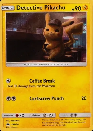 Detective Pikachu SM190, Holo, owner-provided image