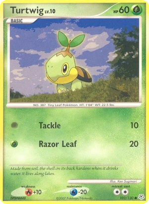 Turtwig 103/130, Cosmos Holofoil, card art reference