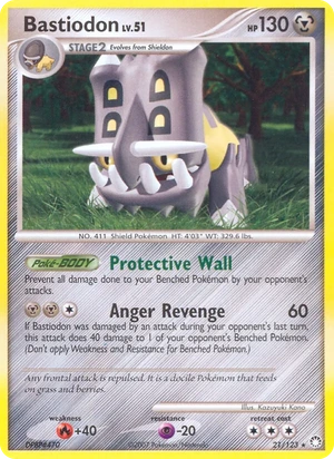Bastiodon 21/123, Cosmos Holofoil, card art reference