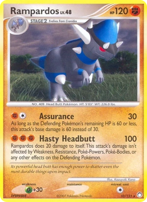 Rampardos 33/123, Cosmos Holofoil, card art reference