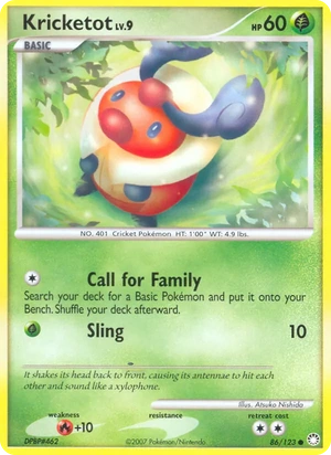 Kricketot 86/123, Gold snowflake stamp, card art reference