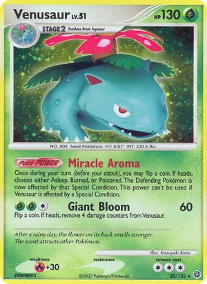Venusaur 20/132, Non Holo, card art reference