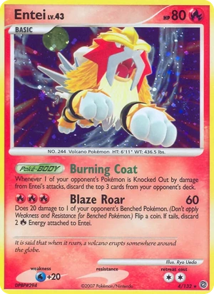 Entei 4/132, Cracked Ice Holofoil, card art reference